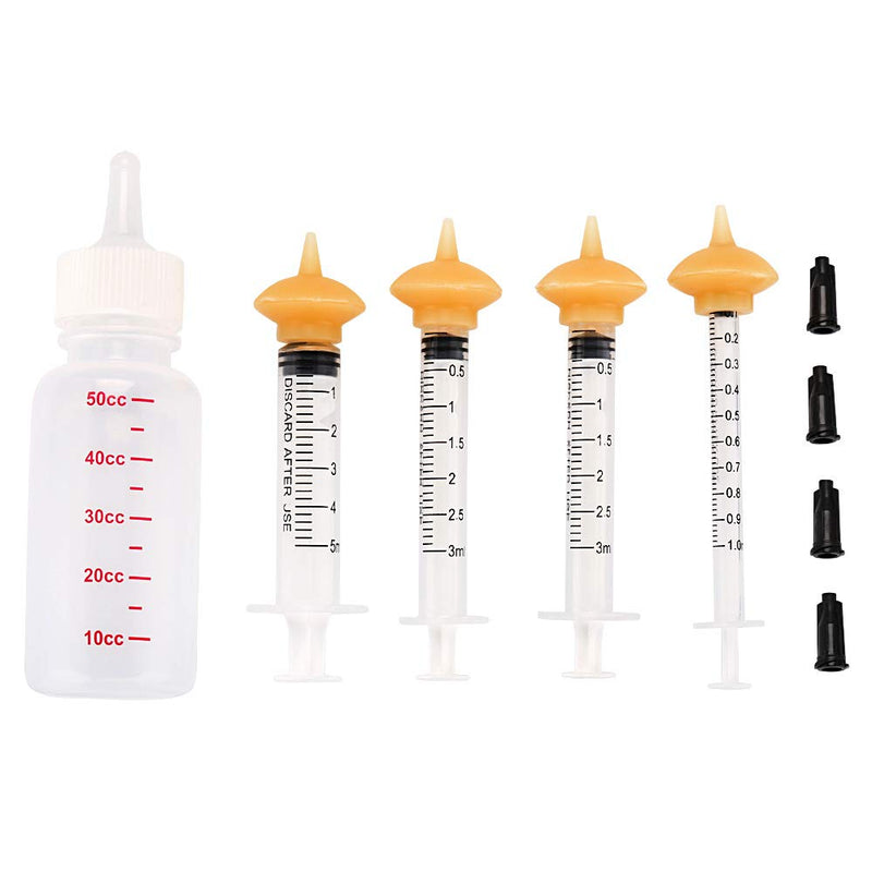 Xuanda Mini Pet Feeding Bottle and Syringes with Nipples for Small Cat Dog Animals (Model 5) - PawsPlanet Australia