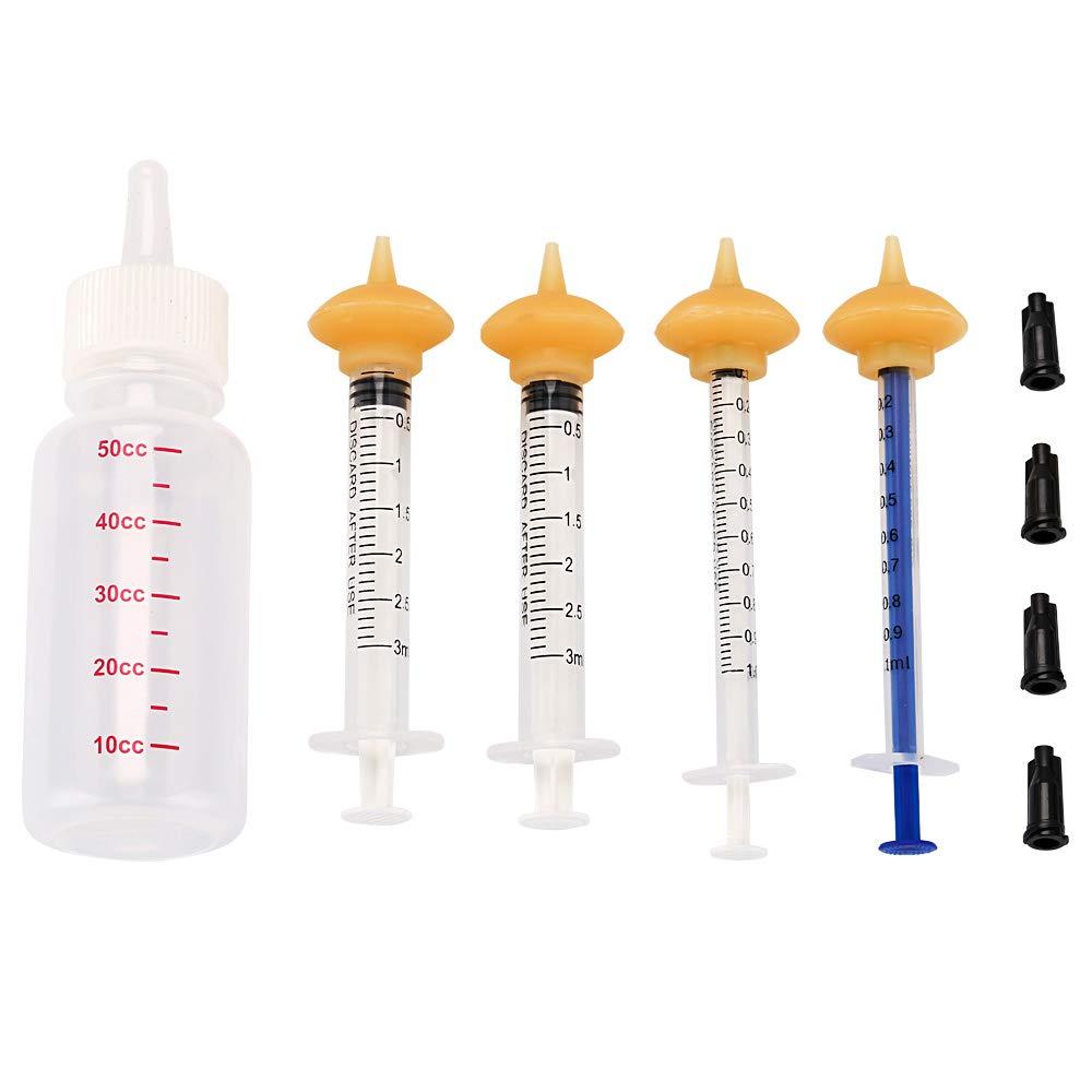 Xuanda Mini Pet Feeding Bottle and Syringes with Nipples for Small Cat Dog Animals (Model 4) - PawsPlanet Australia