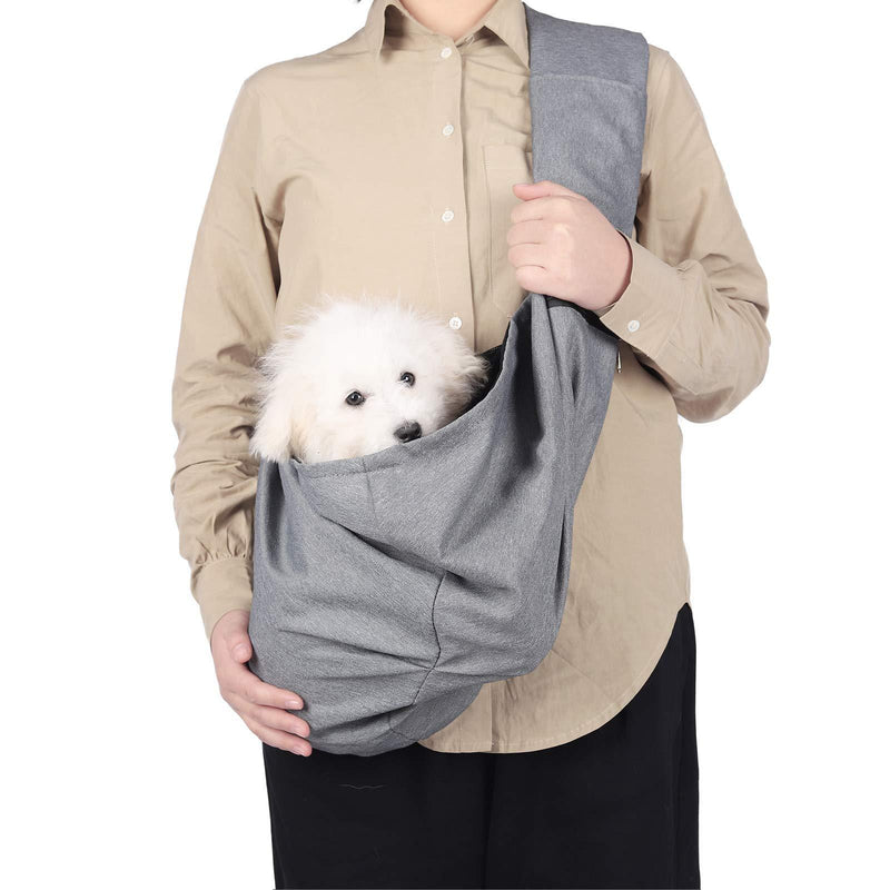 OKPOW Pet Sling Carrier for Small Medium Dogs, Comfortable Dog Sling Breathable Pouch Hand Free Puppy Cat Carrier Bag with Drawstring Safety Belt Adjustable Padded Shoulder Strap Zipper Pockets - PawsPlanet Australia