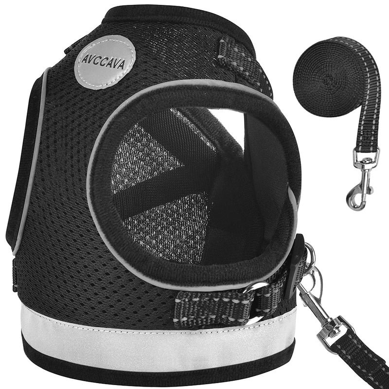 Cat Harness and Leash for Walking, Kitten Escape Proof Harnesses, Adjustable Reflective Puppy Vest Harness with Leashes Set, Easy Adjustable Soft net Breathable Pet Safety Jacket XS (Chest: 7" - 9") Black - PawsPlanet Australia