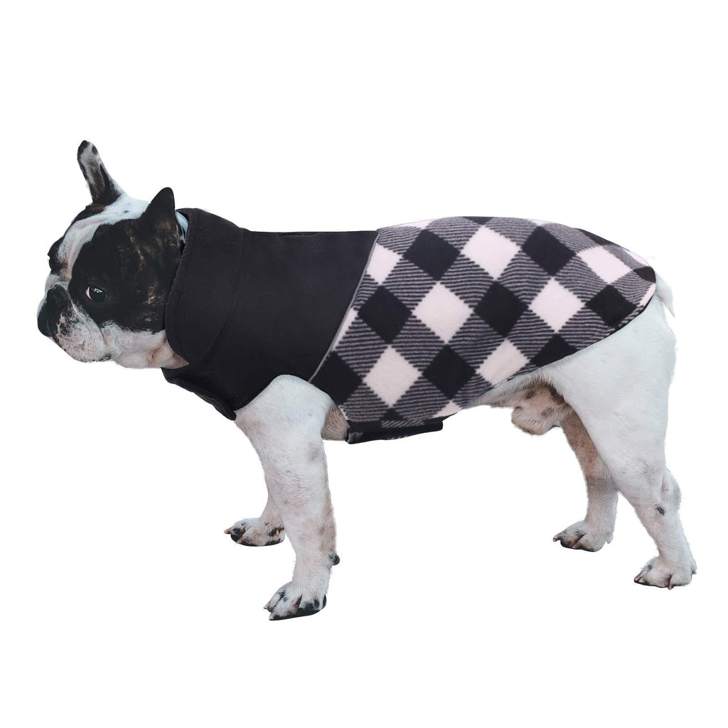 [Australia] - ASENKU Dog Winter Coat, Reversible Plaid Pet Jacket, Waterproof Windproof Reflective Puppy Clothes for Cold Weather, Comfortable Outdoor & Indoor Apparel, Warm Cozy Vest for Small Medium Large Dogs XS: Chest Girth (9.45"-13.39") Black 