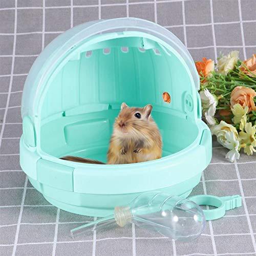 JUILE YUAN Portable Hamster Carry Cage Habitat, 7.6x6.5in Small Animal Cage, with Water Bottle Travel Handbags &Outdoor Carrier Vacation House for Like Dwarf Hamster, Chinchilla, Mouse Green - PawsPlanet Australia