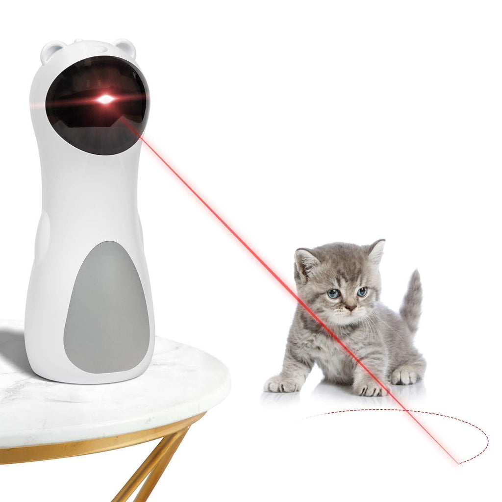 EverWin Cat Laser Toy Automatic, Interactive Laser Pointer Cat Toy for Indoor Cats Kittens Dogs-USB Charging/Battery Powered, 5 Random Pattern, Automatic On/Off and Silent, Fast/Slow Mode - PawsPlanet Australia