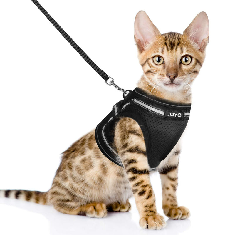 [Australia] - JOYO Cat Harness and Leash for Walking Escape Proof, Adjustable Cat Vest Harness Easy Control Petsafe Cat Leash and Harness Set with Reflective Strip for Small and Medium Cats (Small) 