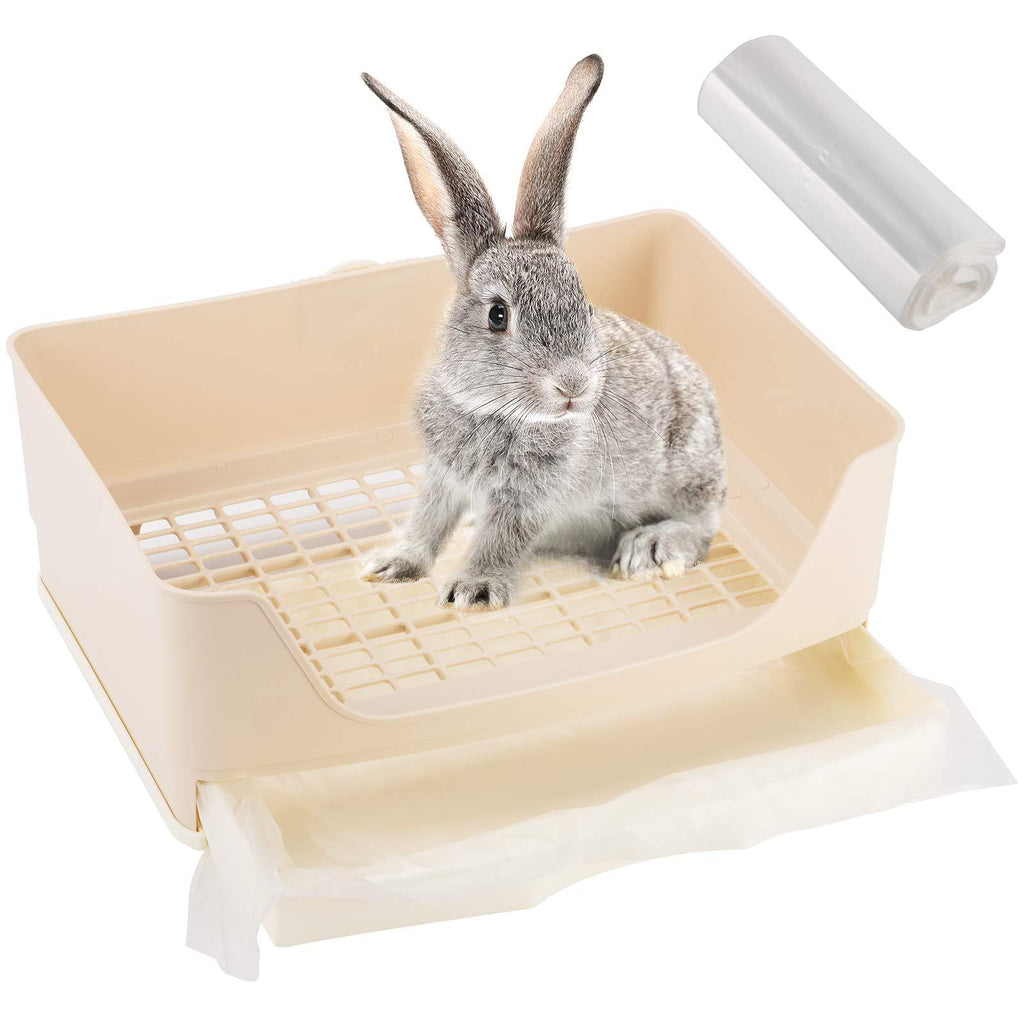 16" × 11.8" Rabbit Litter Box Toilet- Exlarge Bunny Potty Corner Toilet with Drawer+ 100pcs Disposable Pet Toilet Films Bunny Toilet Box Pet Pan for Guinea Pigs Galesaur Chinchilla Ferret Small Animal - PawsPlanet Australia