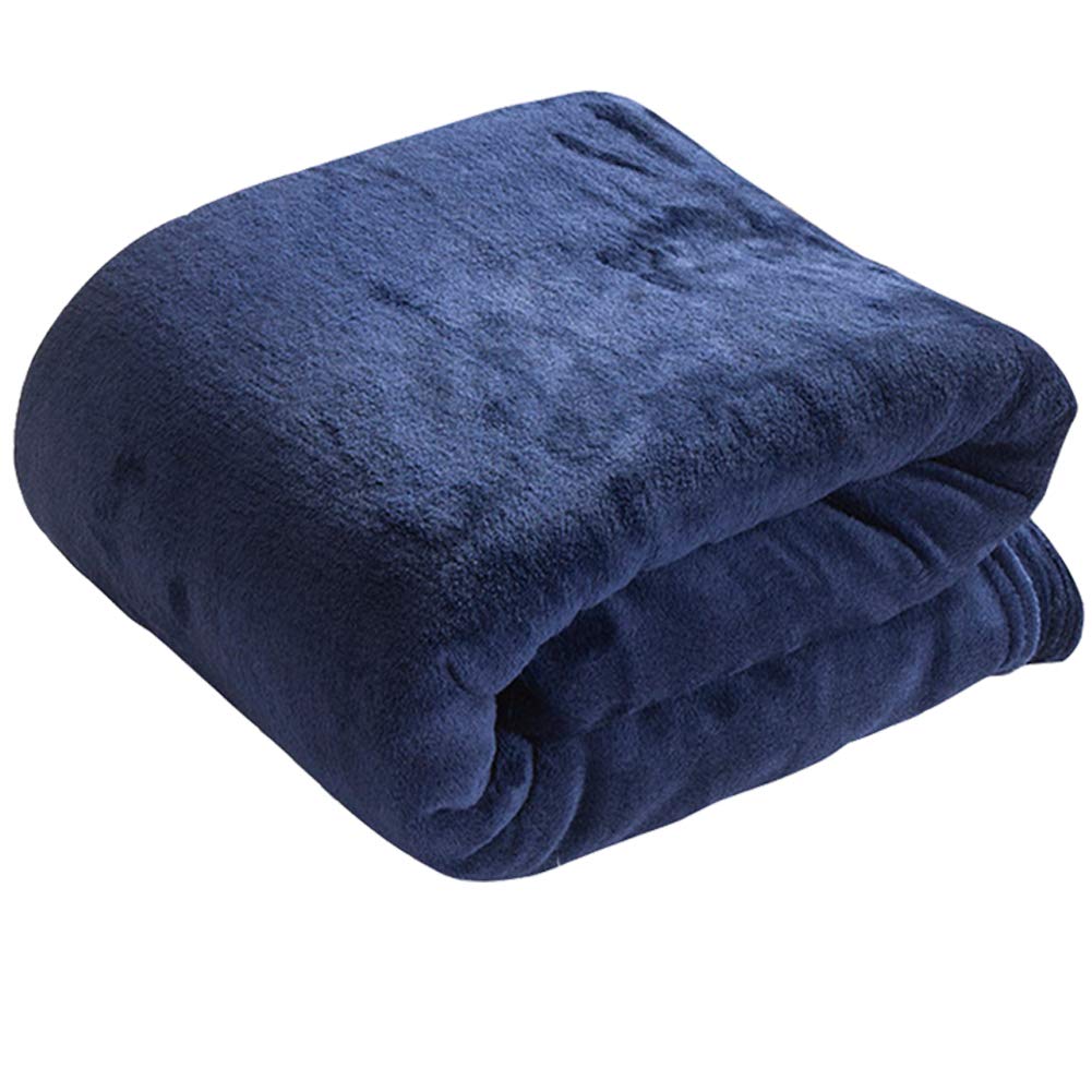 NAECOUS Flannel Fleece Blanket Lightweight Blanket for Sofa,Coverlet/Bed Cover Warm All Season Couch, Bed, Camping, Travel - Super Soft Cozy Microfiber Blanket (60"x80") Navy Blue 60"x80" - PawsPlanet Australia