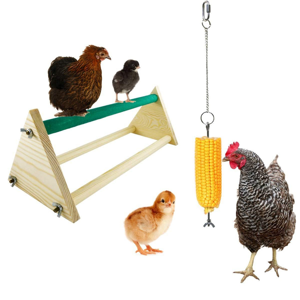 [Australia] - Vehomy Chicken Perch Chicken Roost Bar Toy Chicken Veggies Skewer Fruit Holder Chicken Vegetable Hanging Feeder Chicken Toys for Hens 2Pcs 