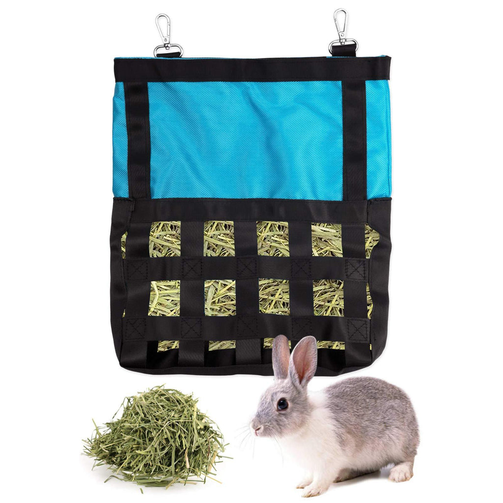 SINBLUE Small Animal Automatic Feeders, Rabbit Hay Feeder Bag for Standing Pet-self Feeding Hay Manager Oxford Cloth Fabric Blue - PawsPlanet Australia
