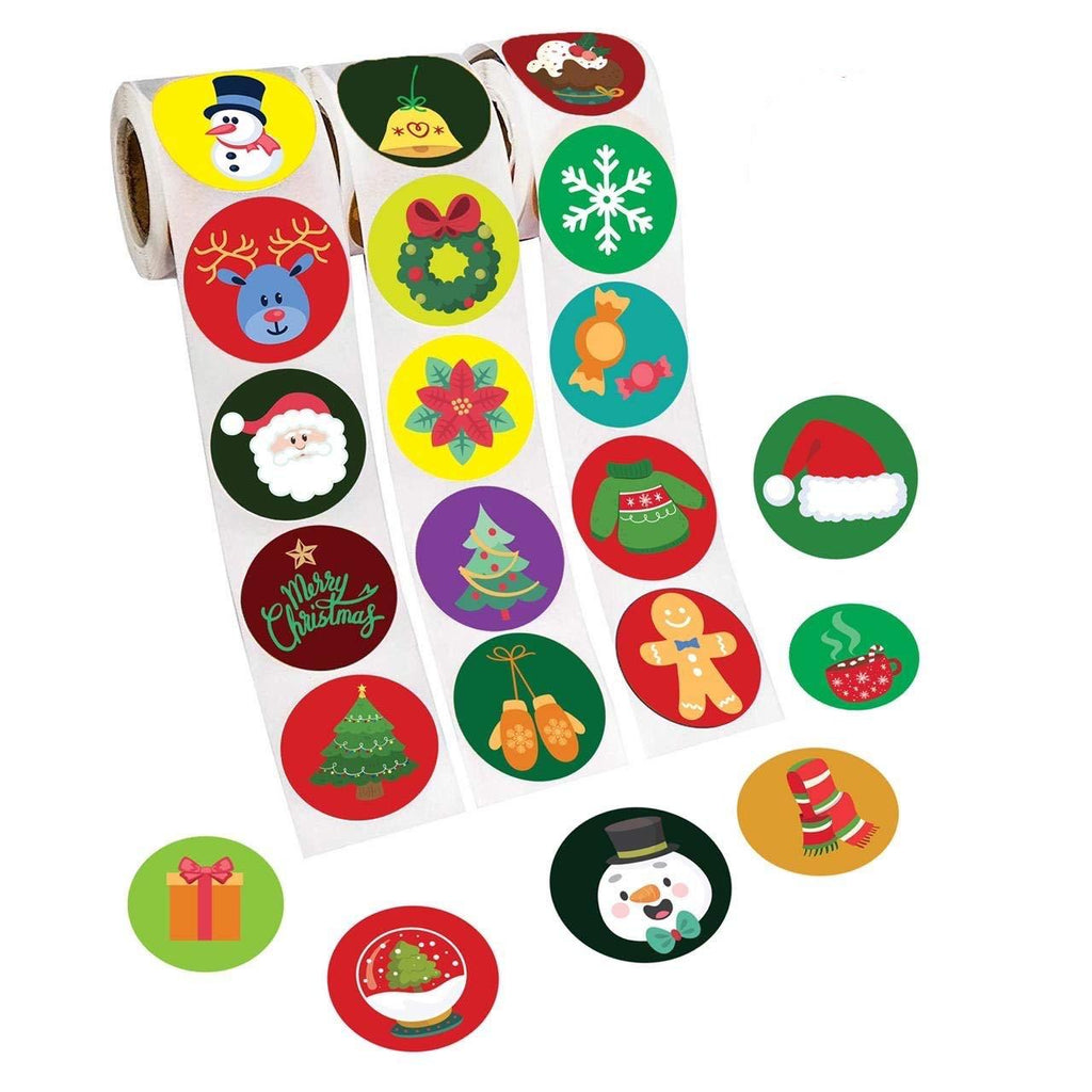 Ranmid Christmas 600 Stickers –– 3 Rolls of 200 Assorted Christmas Stickers Per Roll – 30 Original Christmas Sticker Designs – Self-Adhesive Christmas Decoration Stickers - PawsPlanet Australia