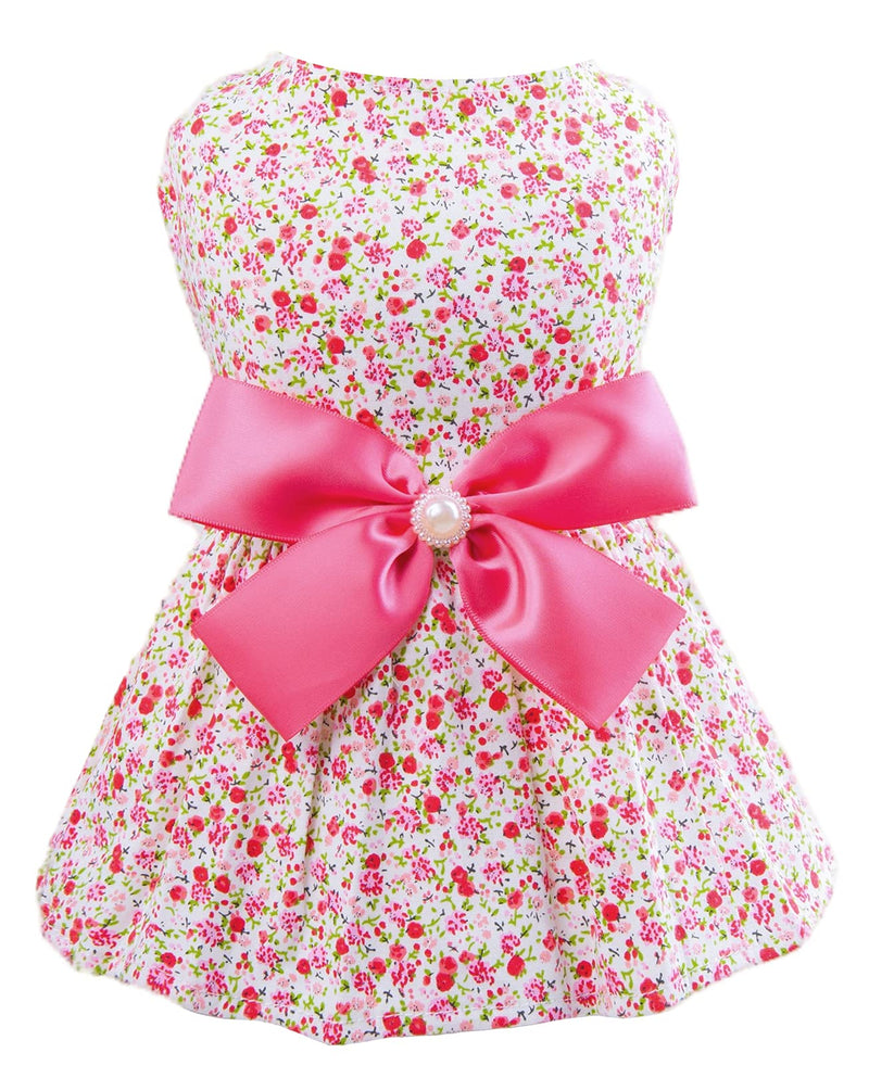 MSNFOASM Puppy Dog Dress,Thin Cute Floral Princess Ribbon Skirt for Small Dogs Cats for Summer XXS(Chest12",Back10") Light Pink - PawsPlanet Australia