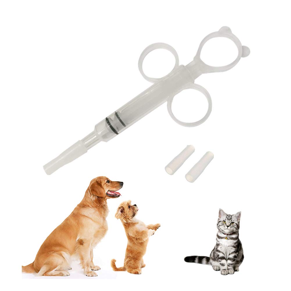 Pet Pill Dispenser Pet Feeding Tool Kit Pet Piller Gun Liquid Watering Syringe with Soft Tip for Dog Puppy Cat White - PawsPlanet Australia