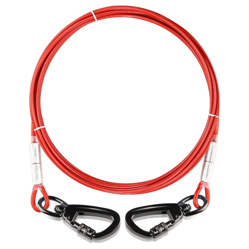 [Australia] - XiaZ Dog Tie Out Cable,15 FT/25 FT/60 FT/120 FT Dog Runner Cable with Swivel Hook, Dog Lead Run Trolley for Yard Outdoor and Camping, Rust- Proof Training Leash for Small to Medium Pets Up to 120 LBS 15FT 