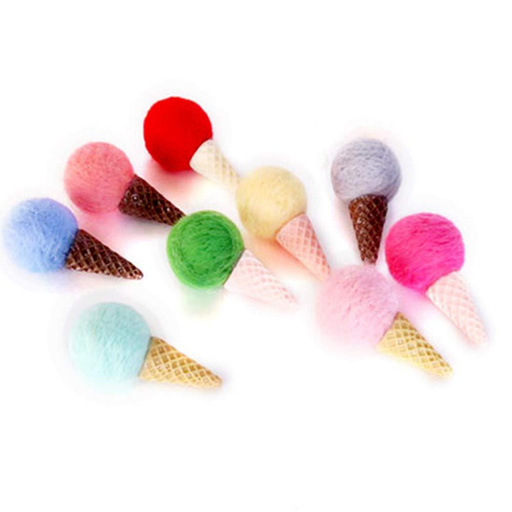 XIZHI 18 PCS Ice Cream Shape Wool Felt Balls,2 1/2 Inch Felt Pom Poms for Decoration, DIY Crafts, 9 Colors Hand-Felted Pure Wool Beads for Christmas Decoration or Flower Basket Decoration - PawsPlanet Australia