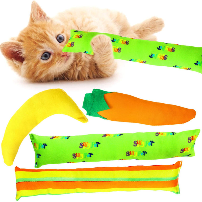 [Australia] - Youngever 4 Pack Cat Kicker Toys, Kitty Kick Stick, Catnip Cat Toys, Cat Kick Toy, Interactive Cat Toys for Cat, Puppy, Kitty, Kitten 