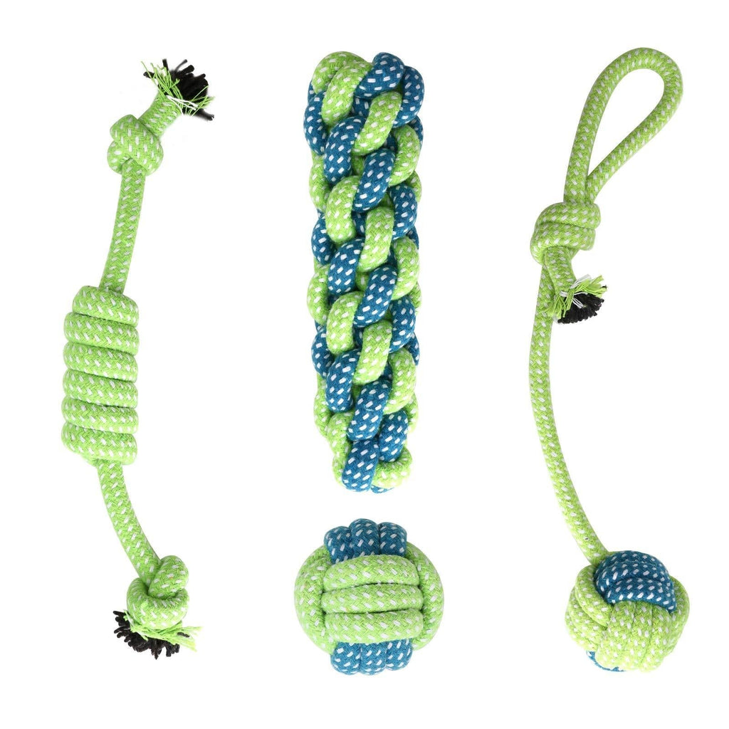 Depets 4PCS Dog Rope Toy, Assorted Pet Rope Chew Toys, Durable Rope Knot Dog Toy, Puppy Teething Playing Toys for Small Dogs Puppies - PawsPlanet Australia