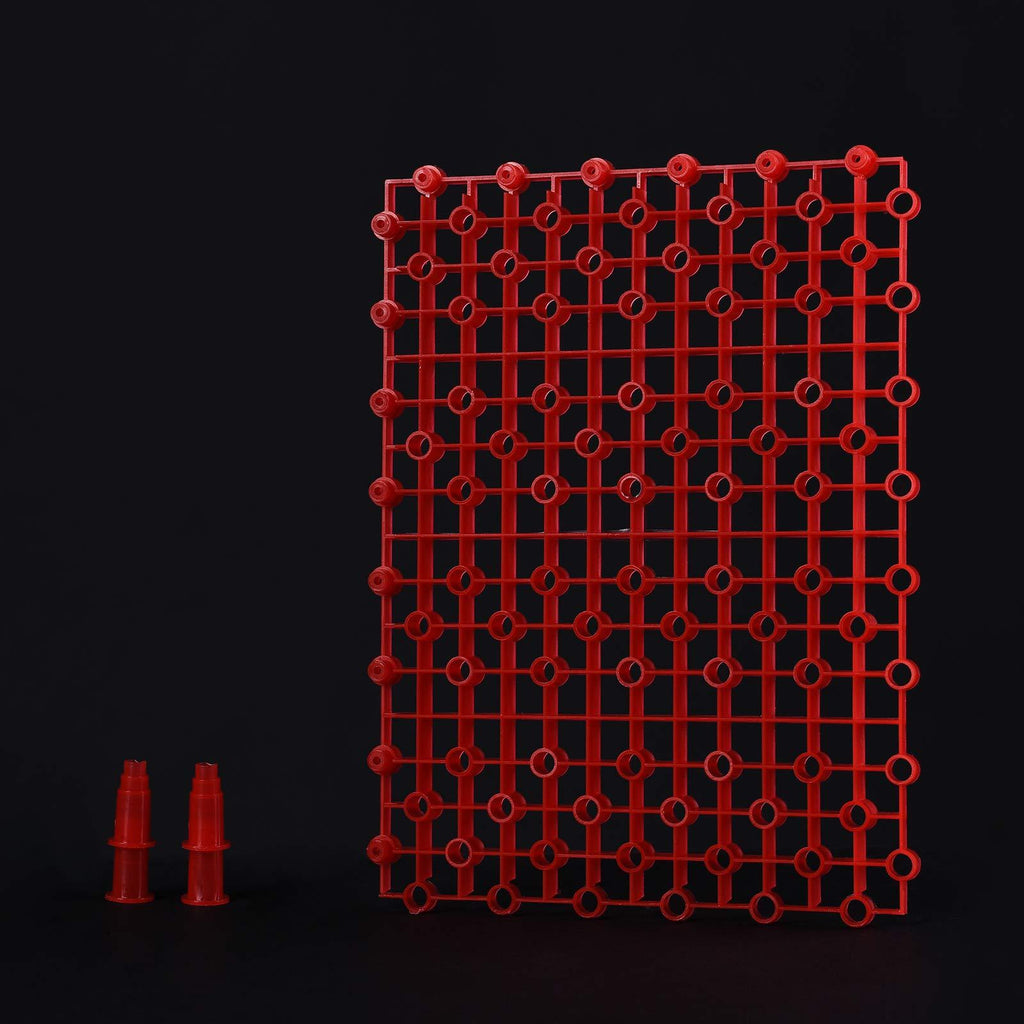 JIH Aquarium Grid Divider Tray Egg Crate Aquarium Fish Tank Filter Bottom Isolate with Supporty Feet Red 6 Pcs - PawsPlanet Australia