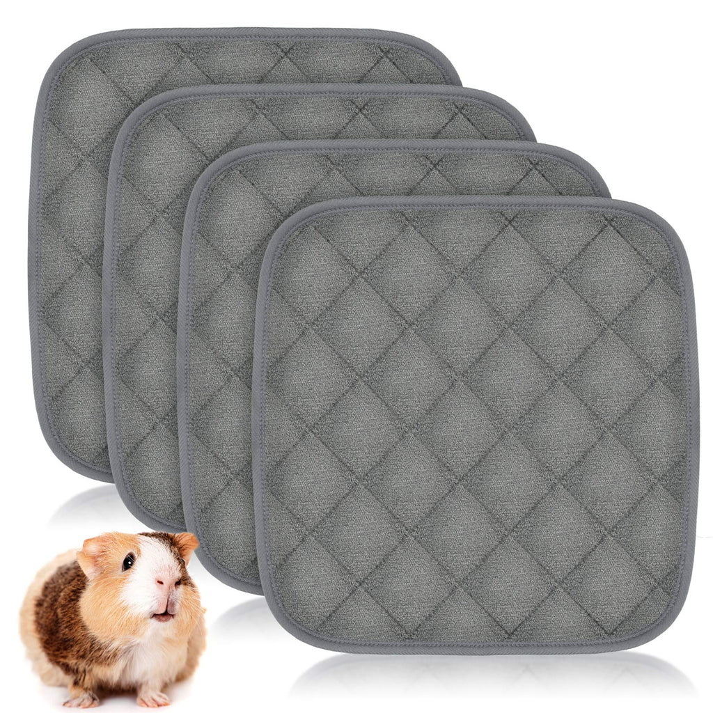 [Australia] - RYPET Guinea Pig Fleece Cage Liners - 4 Pack Washable Guinea Pig Pee Pads, Waterproof Reusable & Anti Slip Guinea Pig Bedding Fast Absorbent Pee Pad for Small Animals 12"x 12" 