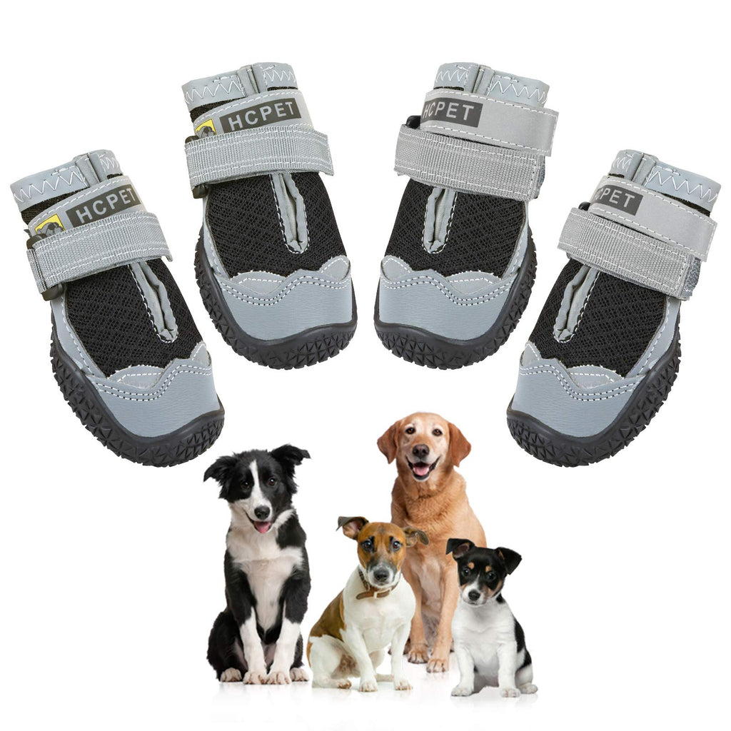 [Australia] - Ufanore Dog Boots, Breathable Dog Shoes with with Reflective and Adjustable Velcro Rugged Anti-Slip Sole Dog Shoes 4 Pcs size 1: 1.57" inside width for less than 15lbs Black 