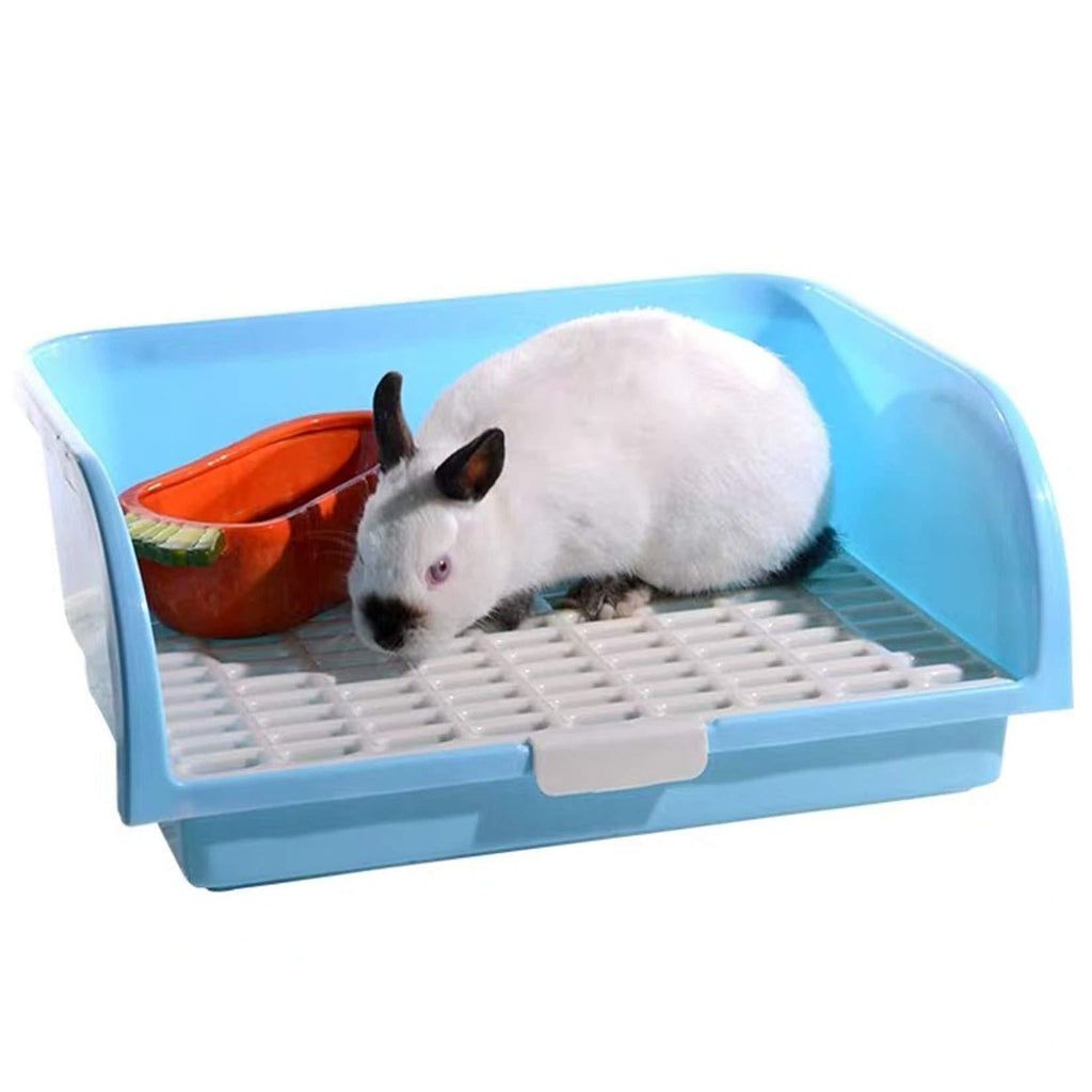 Hamiledyi Large Rabbit Litter Box Corner Bedding Box Chinchilla Toilet Trainer Square Potty Pet Pan for Adult Guinea Pig, Galesaur.Ferret  and Other Animals BLUE - PawsPlanet Australia