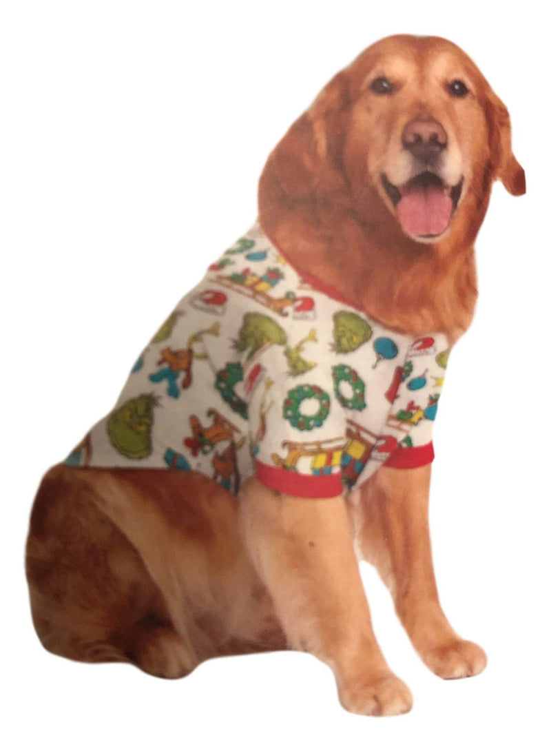 [Australia] - Matching Family Pajamas Pet Pj Shirt for Dogs Grinch Design Union Shirt XS-Chest Sz 13-16", Up to 8lbs 