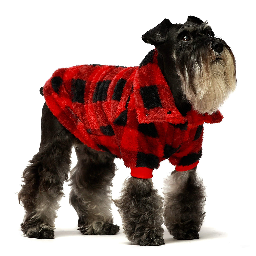 [Australia] - Fitwarm Thermal Turtleneck Dog Winter Coats Thick Velvet Pet Cold Weather Clothes Puppy Jackets Red XS 