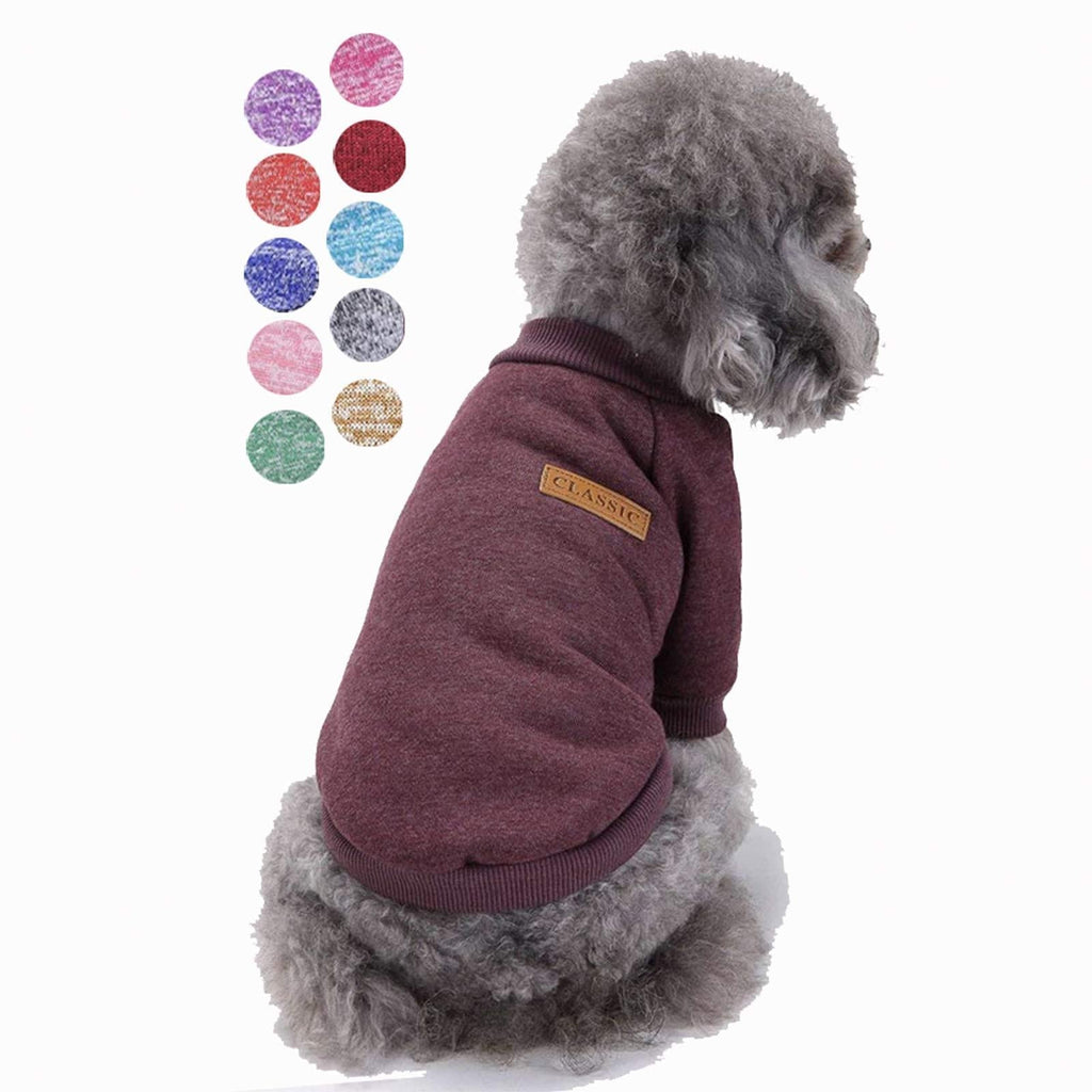 Bwealth Small Dog Clothes, Dog Sweaters for Small Dogs, Cute Classic Warm Pet Sweaters for Dogs Girls Boys, Cat Sweater Dog Sweatshirt Winter Coat Apparel for Small Dog Puppy Kitten Cat XX-Small Brown - PawsPlanet Australia