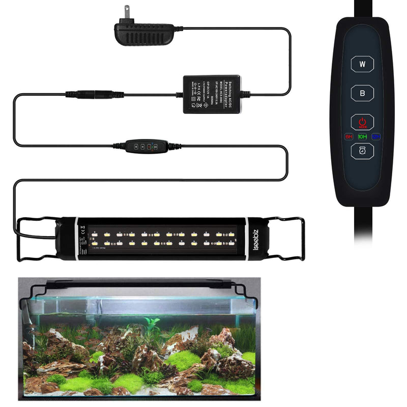 SEISSO Aquarium Light with Timer Control, Full Spectrum Fish Tank Light Auto On/Off with Extendable Brackets 42" 44" 46" 48" 50" Dimmable Light for Plants/Fish 25"-35" - PawsPlanet Australia