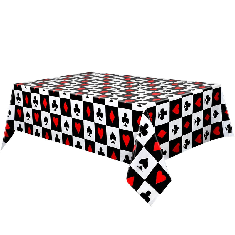 4 Pieces Plastic Casino Party Table Cover Poker Party Tablecloths for Las Vegas Theme Casino Party Decorations, 108 x 54 Inches - PawsPlanet Australia