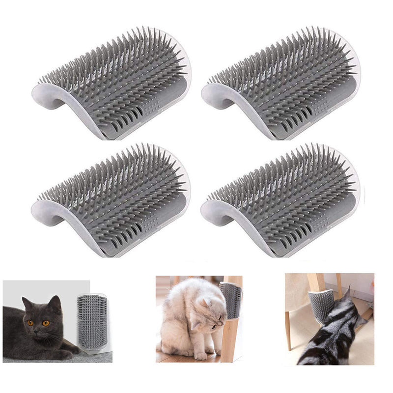 Cat Self Groomer with Catnip Pouch,4 Pack Cat Grooming Brush,Cats Corner Massage Comb Grooming Brush Tool for Kitten Puppy - PawsPlanet Australia