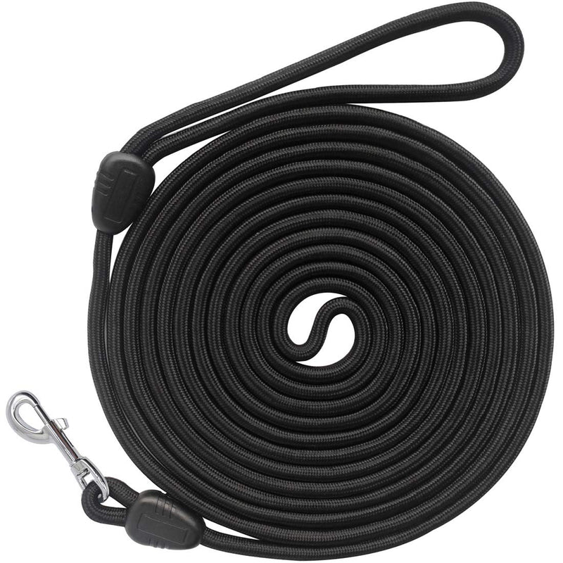YUCFOREN 16FT/30FT/50FT/100FT Long Dog Leash, Check Cord Recall Training Rope Leash for Puppy Small Medium Large 16ft*1/2" Black - PawsPlanet Australia