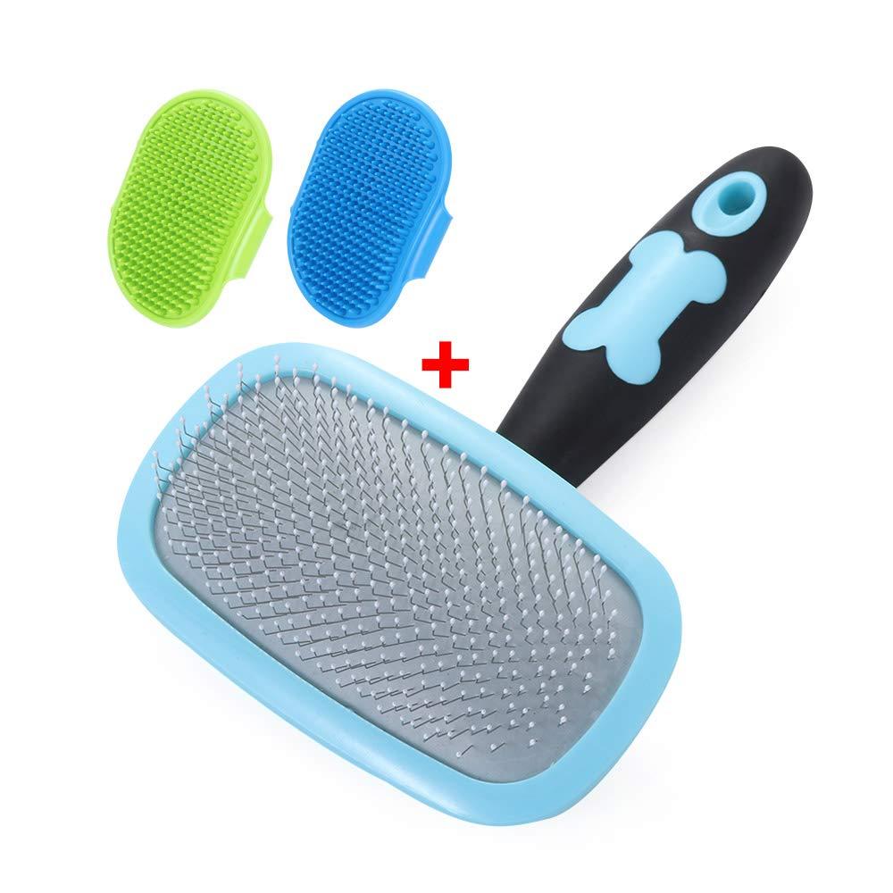 Pocktyle Slicker Brush for Cat Dog Massage Brush Deshedding Brush Grooming Brush Remove Loose Undercoat Blue-Large - PawsPlanet Australia