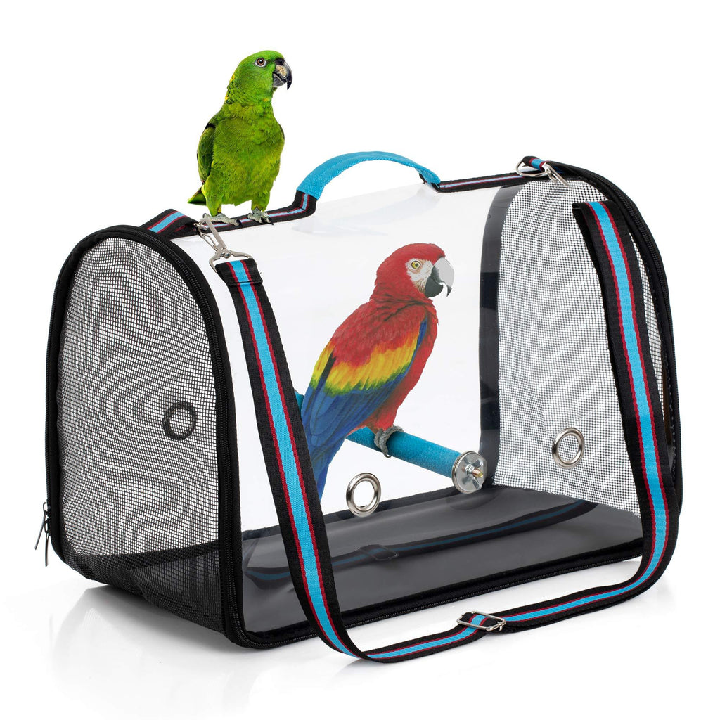 Moloni Bird Carrier Parrot Travel Cage Lightweight and Portable Pets Birds Travel and Vision Bird Cage Blue - PawsPlanet Australia