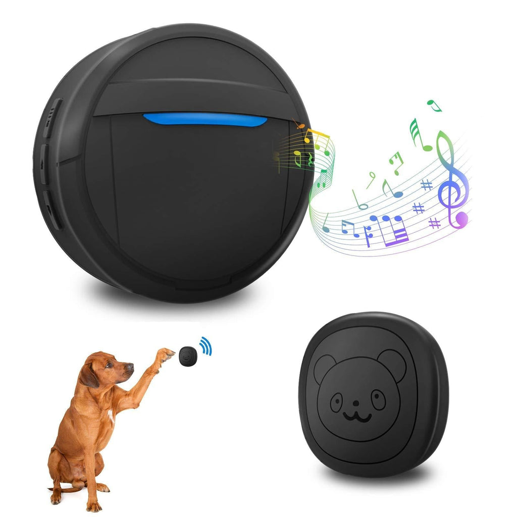 Hopeseily Wireless Doorbell, Dog Bells for Potty Training IP55 Waterproof Touch Doorbell with 55 Melodies 5 Volume Levels LED Flash Included Receiver and Transmitter Black-01 - PawsPlanet Australia
