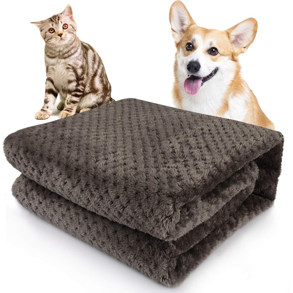 Onarway Fluffy Sherpa Dog Blankets Soft Washable Pet Throw Blanket Sleep Bed Mat for Dogs Puppy Cats & Other Small Medium Pets S(27.5 x 39.4 inch) Dark Brown - PawsPlanet Australia