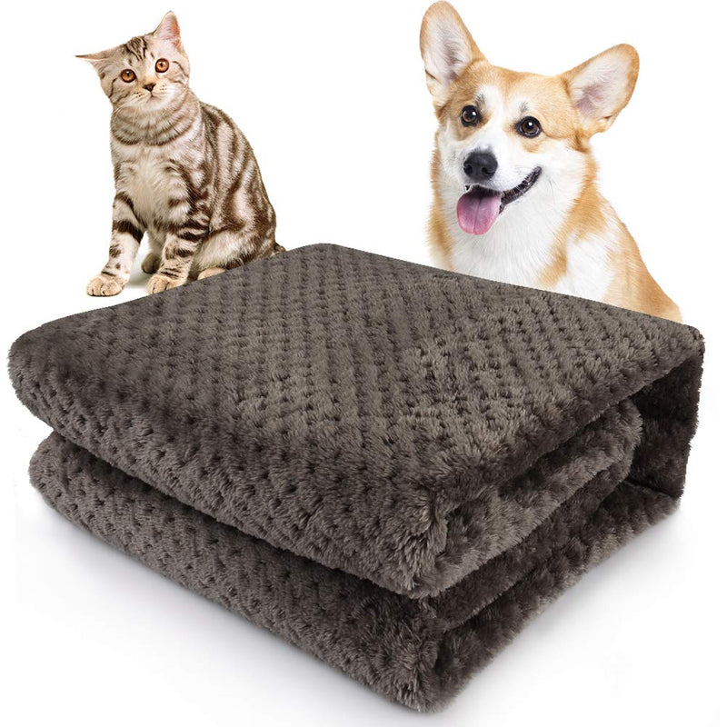 Onarway Fluffy Sherpa Dog Blankets Soft Washable Pet Throw Blanket Sleep Bed Mat for Dogs Puppy Cats & Other Small Medium Pets S(27.5 x 39.4 inch) Dark Brown - PawsPlanet Australia