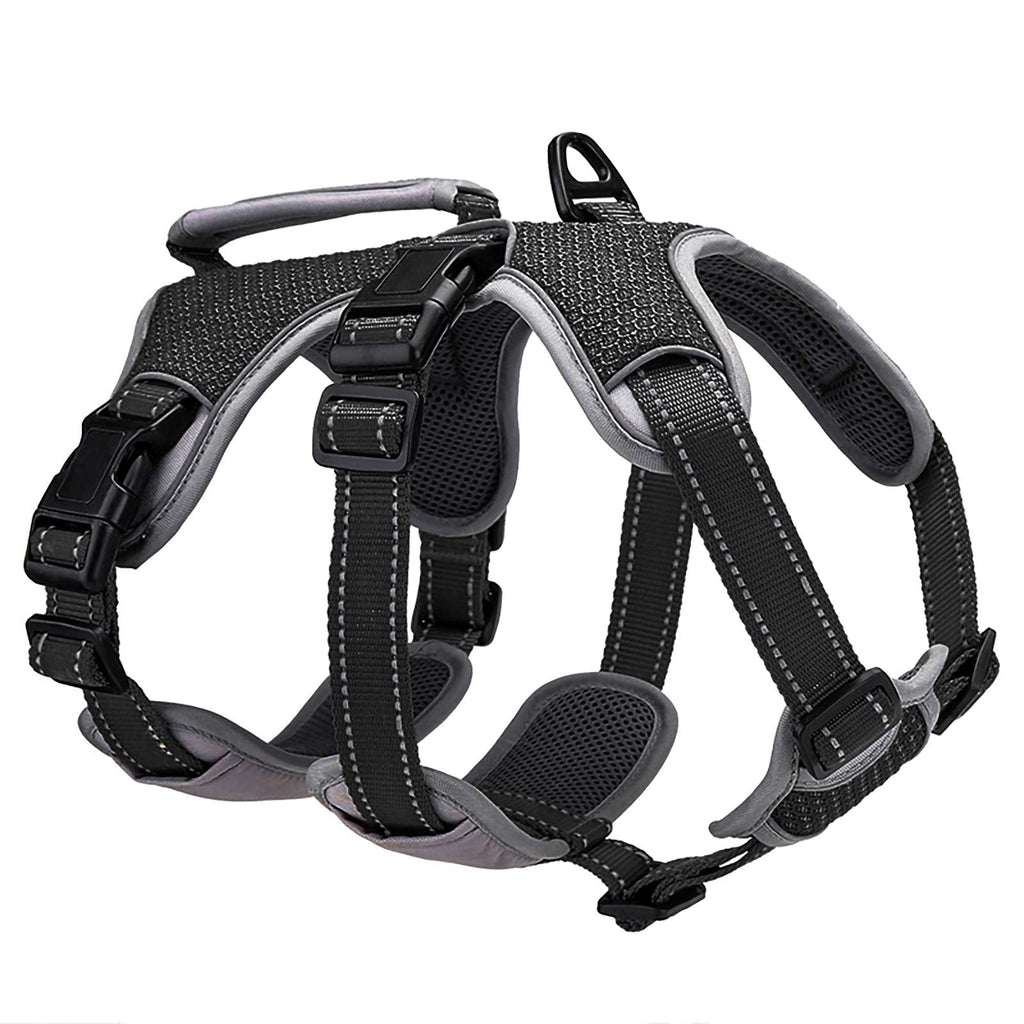 [Australia] - BELPRO Multi-Use Support Dog Harness, Escape Proof No Pull Reflective Adjustable Vest with Durable Handle, Dog Walking Harness for Big/Active Dogs S (Neck: 11-14.5" | Chest: 16.5-20.5") Black 