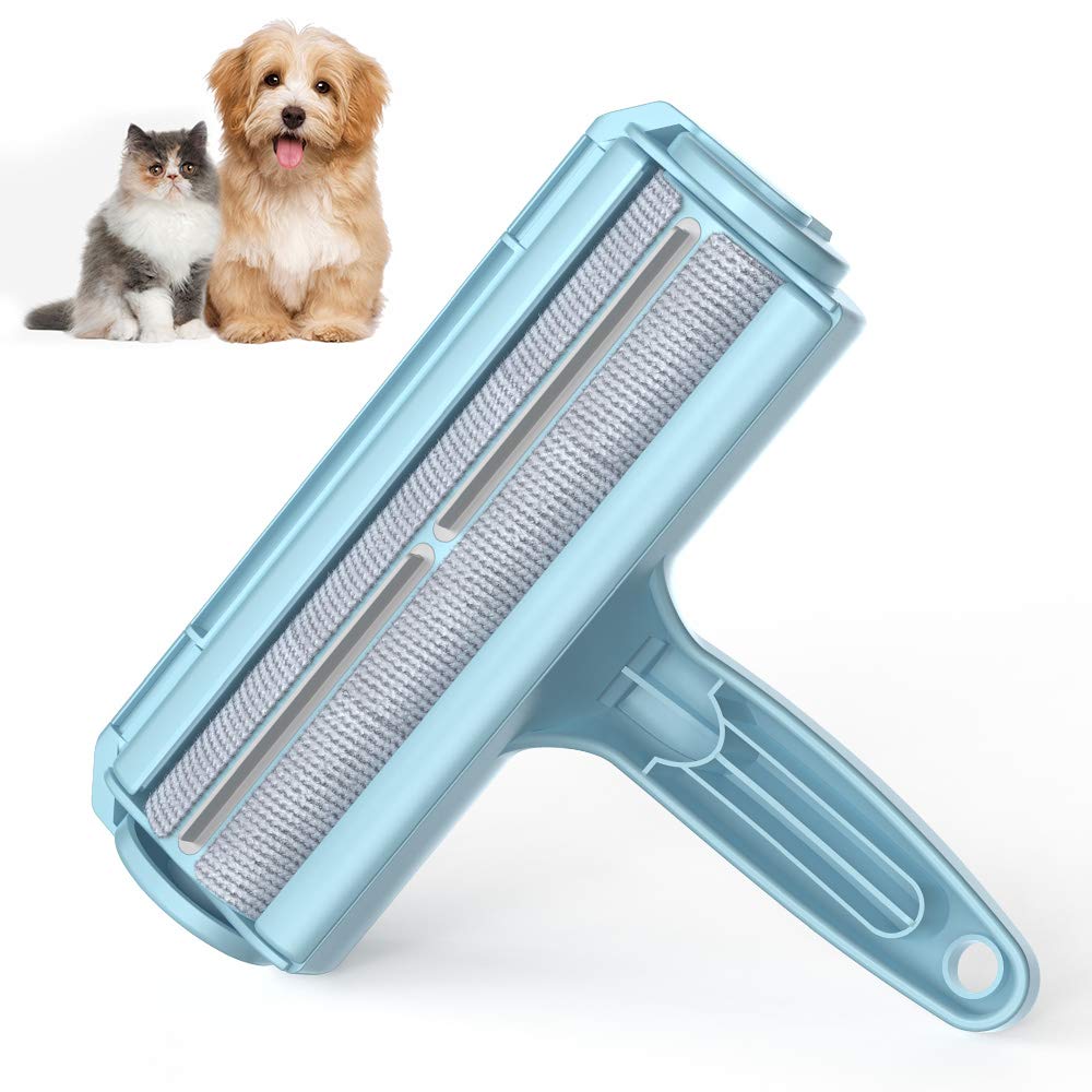 DELOMO Pet Hair Remover Roller - Dog & Cat Fur Remover with Self-Cleaning Base - Efficient Animal Hair Removal Tool - Perfect for Furniture, Couch, Carpet, Car Seat Blue - PawsPlanet Australia