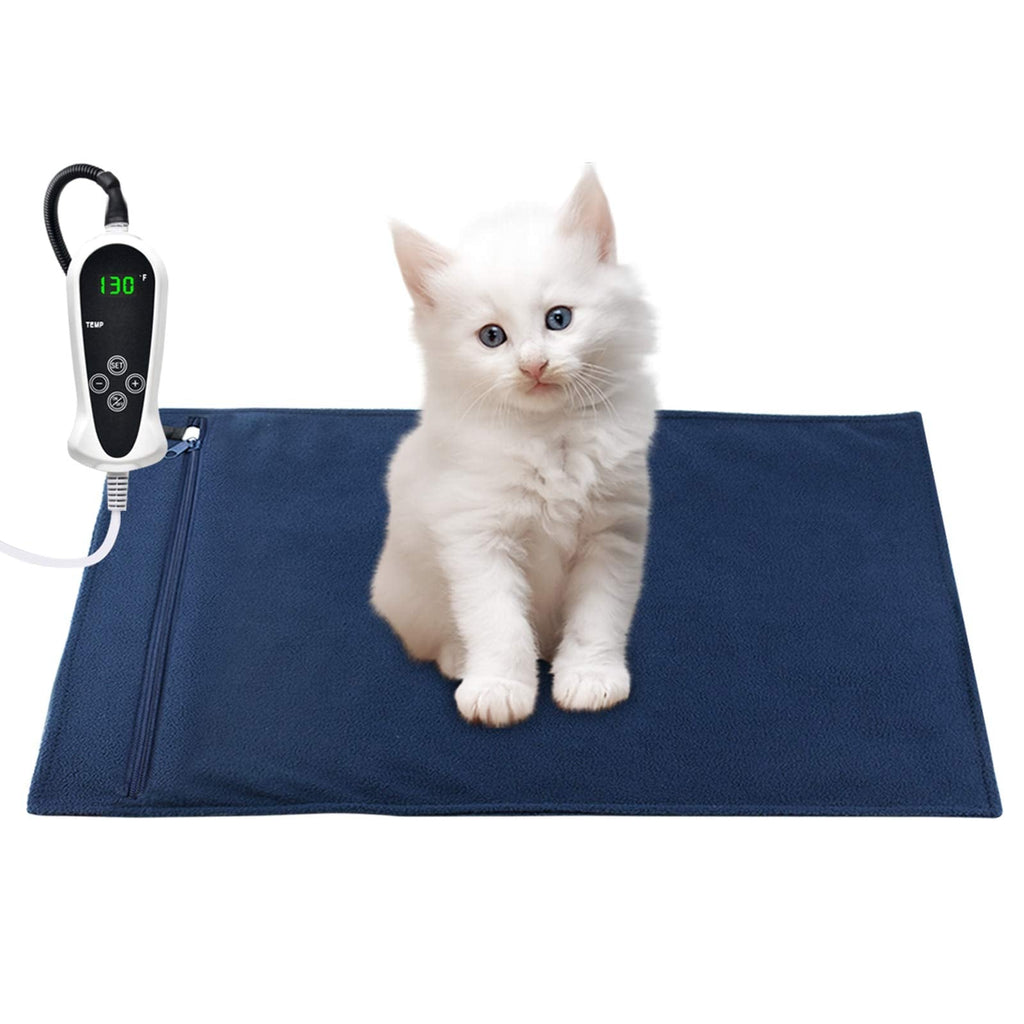 RIOGOO Pet Heating Pad, Electric Heating Pad for Dogs and Cats Indoor Warming Mat with Auto Power Off S: 17.5"x14" - PawsPlanet Australia