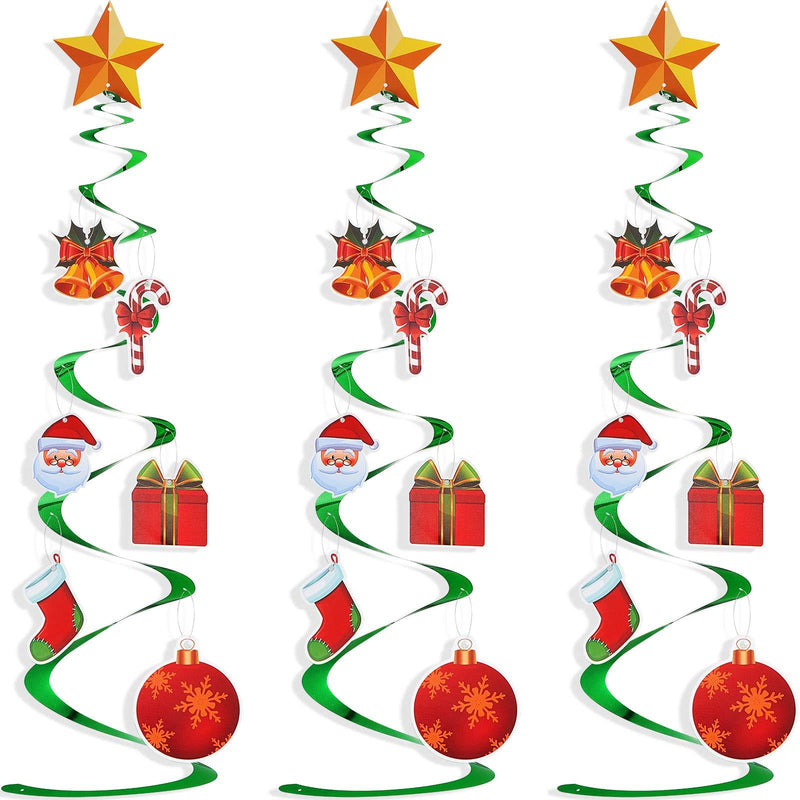 20 Pieces Christmas Tree Whirls Christmas Tree Hanging Swirl Decorations Party Swirl Foil Hanging Ceiling Decoration Christmas Tree Decorations for Christmas Party Supplies Decors - PawsPlanet Australia