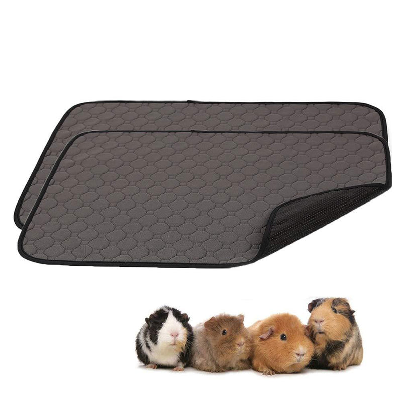 Guinea Pig Fleece Cage Liners - 2 Pack Washable Guinea Pig Pee Pads, Waterproof Reusable & Anti Slip Guinea Pig Bedding Fast Absorbent Pee Pad for Small Animals (24" 17")… 24" 17"(S） Black - PawsPlanet Australia
