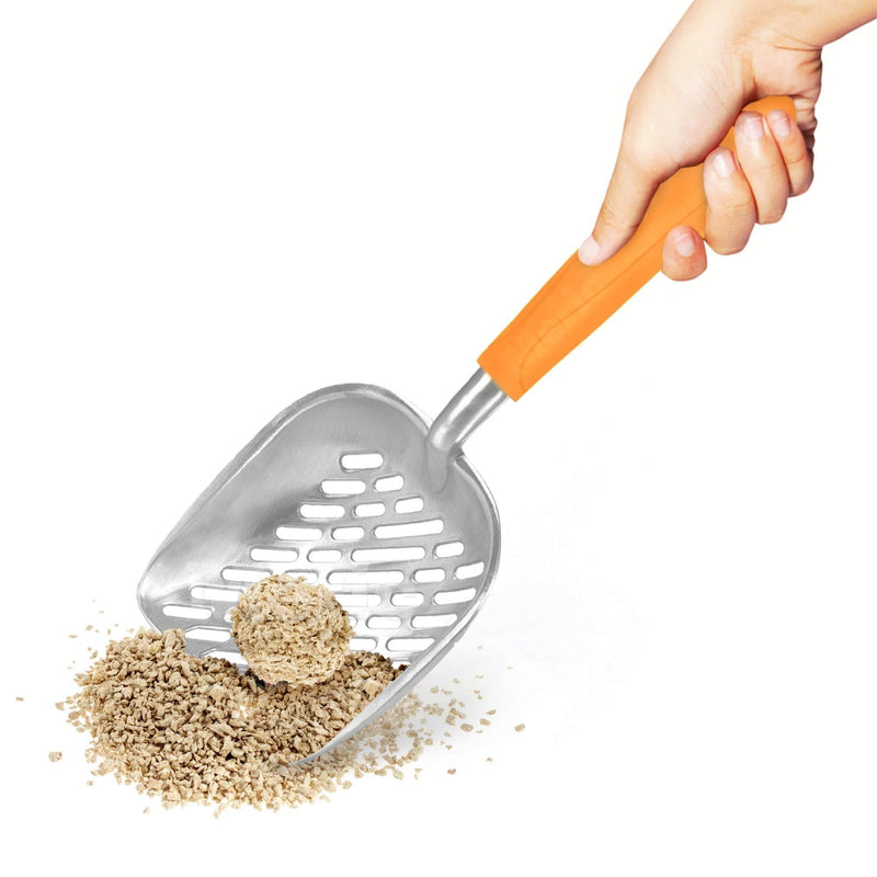 Meric Large Cat Litter Scoop, Life Transforming Cat Scooper, Reduces Hand Fatigue, Saves Clear Litter, Makes Scooping Faster and Easier Orange - PawsPlanet Australia