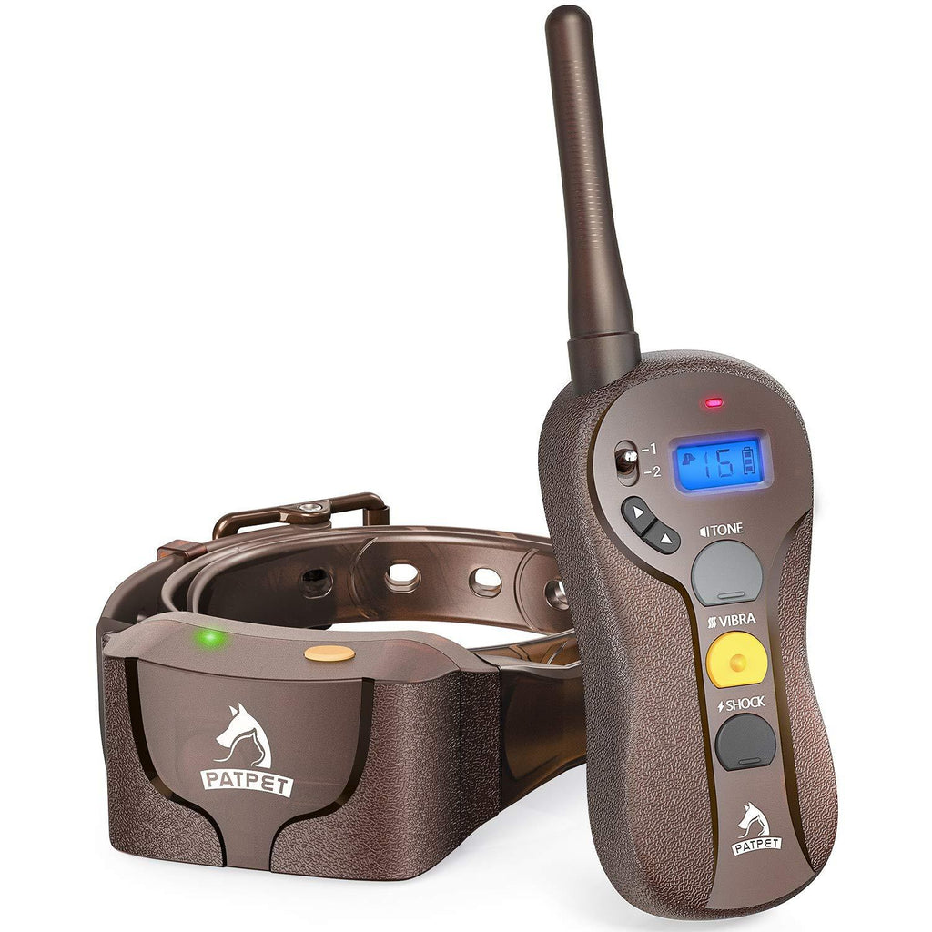 PATPET Dog Training Collar IPX7 Waterproof Training Collars for Dogs with Remote Rechargeable 3 Training Modes, Beep, Vibration and 16 Static Levels - PawsPlanet Australia