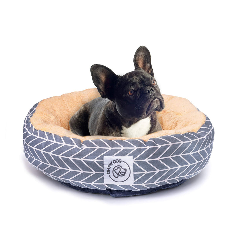 Oh My Dog! - Small Dog Bed Washable Donut Cuddler - Gray Self Warming Fluffy Dog Bed - Made with Cozy and Pet Safe Materials for Enhance Comfort - PawsPlanet Australia