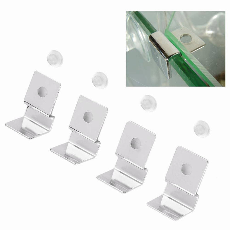 TOPINCN 4Pcs Aquarium Cover Bracket Stainless Steel Fish Tank Glass Cover Clips Fish Tank Lid Holder Support 10mm - PawsPlanet Australia