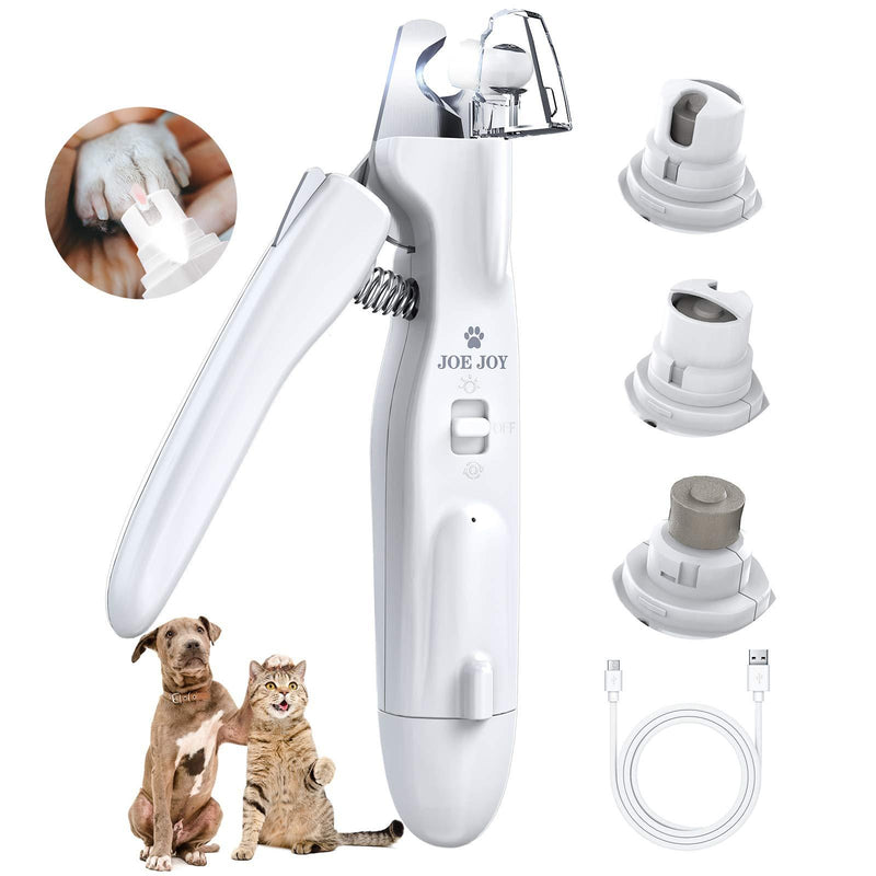 JOEJOY Dog Cat Nail Clippers and Grinder Set, with Ultra Bright LED Light Nail Collector Rechargeable Low Noise Pet Nail Trimmer Paws Grooming for Small Medium Large Breed Dogs and Cats - PawsPlanet Australia