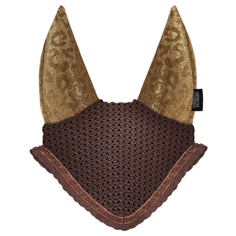 Harrison Howard Soundproof Fly Veil with Element Leopard-Brown with Glittering Edge Brown with Glittering Edge Full (Large) - PawsPlanet Australia