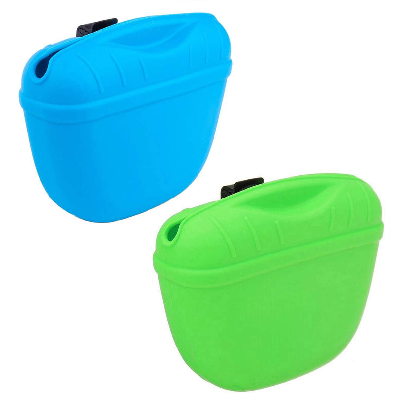 MILIWAN Dog Treat Pouch Silicone Dog Treat Bags Portable Dog Training Bag with Magnetic Closing and Waist Clip for Dog Training Walking（2PCS） - PawsPlanet Australia