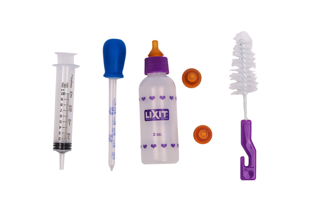 Lixit Pet Nursing Bottle, Syringe and Medicine Dropper Kit, for Puppies, Kittens, and Small Animals, Clear (LX HFS-BBK) - PawsPlanet Australia
