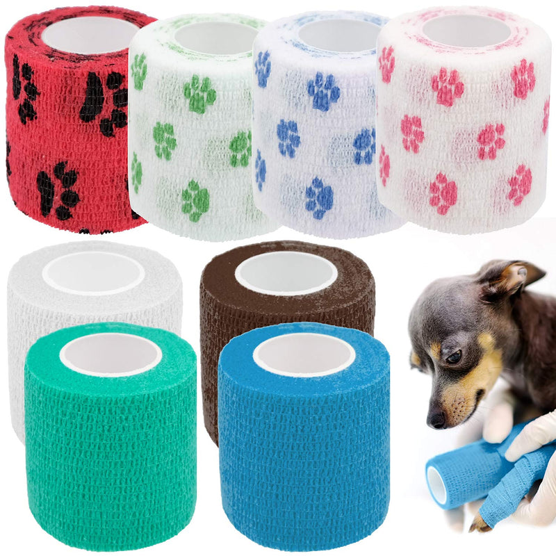ZJW 8 Colors Dog Wrap Bandage, 2in x 5 Yard Self-Adhesive Elastic Vet Tape, Soft, Comfortable and Breathable Wraps to Prevent Puppy Tearing it Off Due to Discomfort - PawsPlanet Australia