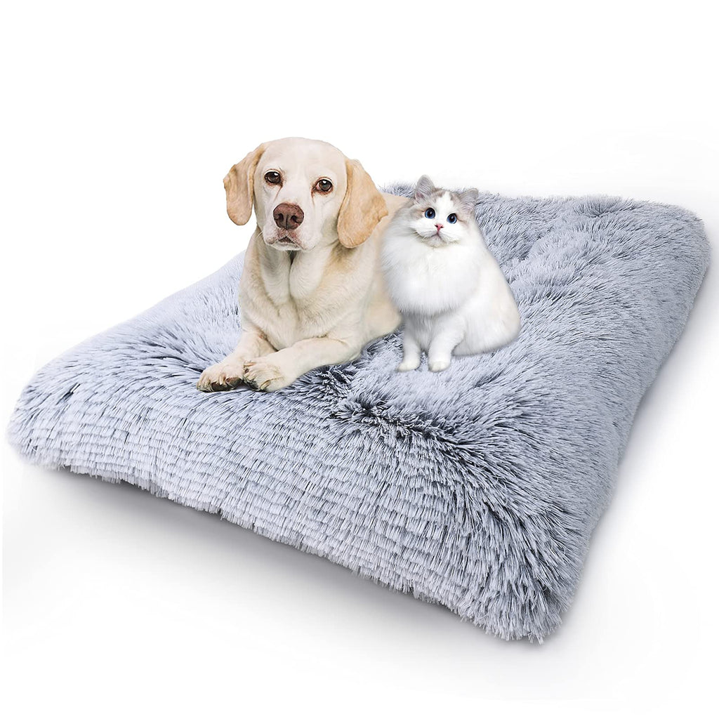 Vonabem Dog Bed Crate Pad, Deluxe Plush Anti-Slip Pet Beds, Machine Washable Dog Crate Mat for Small Medium Large Dog and Cat,Puppy Beds,Kennel Pad 22inch 22INCH(22*15inch) grey - PawsPlanet Australia